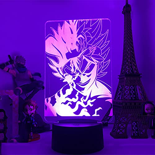 3D Acryl Illusion Lampe Anime Black Clover Asta RGB Bunte Nachtlicht Dekorative Atmosphäre Licht Kind Weihnachten Geburtstagsgeschenk-16 Farbe mit Fernbedienung_A1 von Lbvrgg