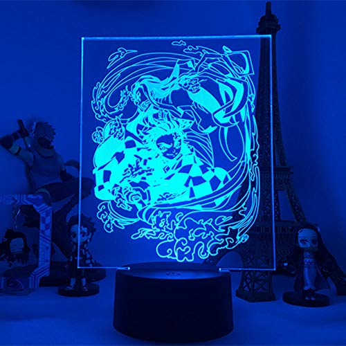 3D Illusionslampe Anime Demon Slayer LED-Lampe Kamado Tanjirou und Kamado Nezuko Nachtlicht Kinderferien Geburtstagsgeschenk-16 Farbe mit Fernbedienung von Lbvrgg