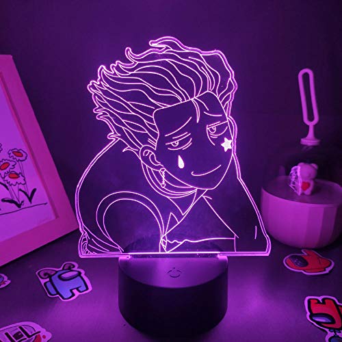 Action Figuren Hisoka Lampe 3D LED RGB Nachtlichter Kreative Für Schlafzimmer Freund Tischdekoration HXH Hunter x Illusion Licht-16 Farbe mit Fernbedienung von Lbvrgg