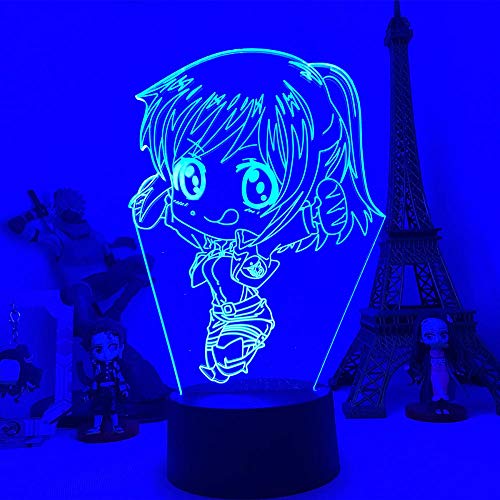 Anime Angriff auf Titanen 3D Illusionslampe für Schlafzimmer Dekor Kinder Geburtstagsgeschenk RGB Bunte LED Nachtlicht Figur Sasha Braus-16 Farbe mit Fernbedienung von Lbvrgg