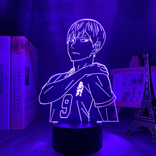 Anime Hankyuu Tobio Kageyama Nachtlicht für Schlafzimmer Dekoration Nachtlicht 3D Manga Illusion Licht Kinder Geburtstagsgeschenk-16 Farbe mit Fernbedienung_QQ1. von Lbvrgg