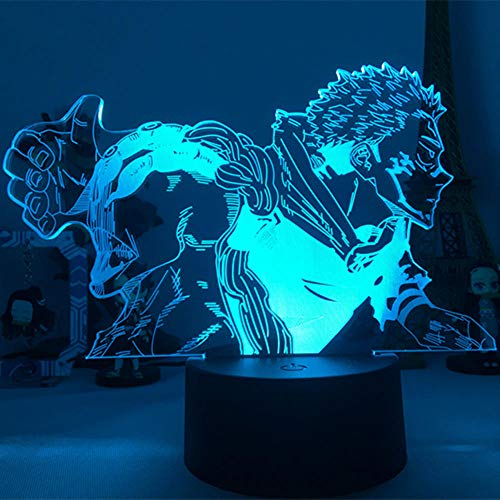Anime Jujutsu Kaisen Ryomen Sukuna Figur Bunte 3D Illusion Lampe Home Deco LED Nachtlicht Umgebungslicht Kind Geburtstagsgeschenk-16 Farbe mit Fernbedienung von Lbvrgg