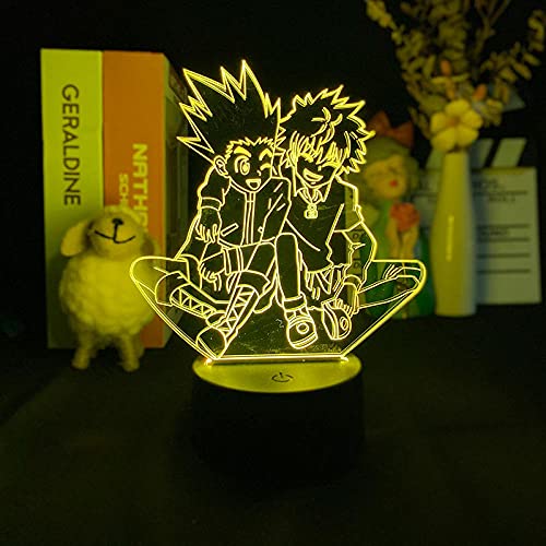 Anime LED Illusion Lampe HUNT/ER GON FREE1CSS Killia Zoldyck 3D Nachtlicht Bunte Fernbedienung Touch USB Umgebungslicht Geburtstagsgeschenk-7 farbe keine fernbedienung von Lbvrgg