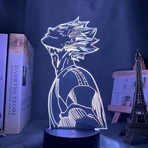 Anime LED Nachtlampe Haikyuu Koutarou Bokuto für Schlafzimmer Decor Nightlight Kids Geburtstagsgeschenk Manga 3D Illusion Licht-16 Farbe mit Fernbedienung_BQ2. von Lbvrgg