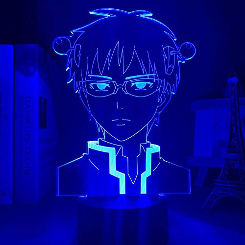 Anime-Lampe Das katastrophale Leben von Saiki k LED-Nachtlicht für Schlafzimmerdekoration Anime RGB 3D Illusion Licht Kind Geburtstagsgeschenk-7 Farben Keine Fernbedienung von Lbvrgg