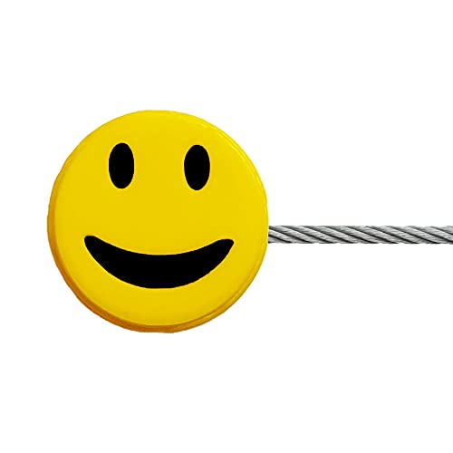 LeTOMA 2X gelbe Smiley Abdeckungen Fotoseile - 2X Kappen mit lachendem Emoji für die Linke und rechte Seite des Fotoseiles von LeTOMA