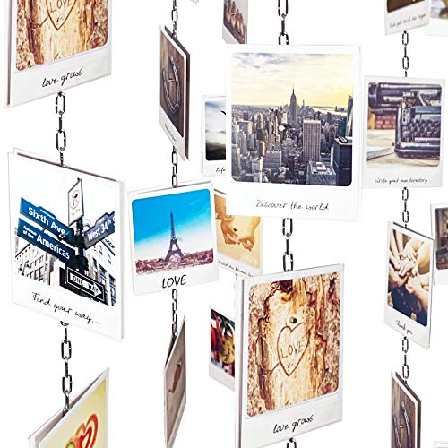 LeTOMA - Fotokette ideal um Fotos und Postkarten senkrecht oder waagerecht an der Decke und Wand aufzuhängen – 100cm lang mit 10 extrastarken Neodym Magneten - Fotoseil, Bilderseil von LeTOMA