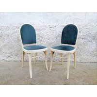 1 Von 2 Vintage Stühlen/Thonet Style Gepolsterten Holzstühlen Stol Kamnik Esszimmerstühlen Möbeln Jugoslawien 80Er Jahre von LeavesInTreasures