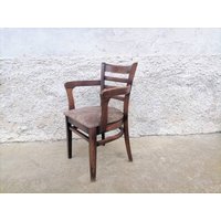 Vintage Holzstuhl/Textilstuhl Möbel Mid Century Sessel Retro Modern Chair Jugoslawien 70S von LeavesInTreasures