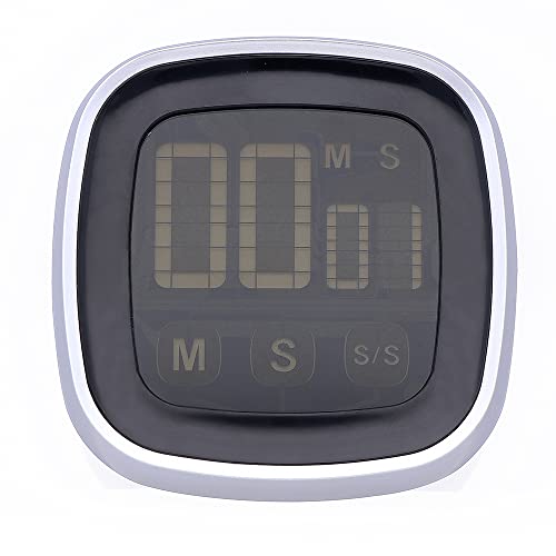 MPM Digitale Küchen Stoppuhr aus Kunststoff, Countdown Timer, mit Touchscreen und Magnet, Farbe Grau, geeignet für jeden Raum, kompakt und präzise von MPM Quality