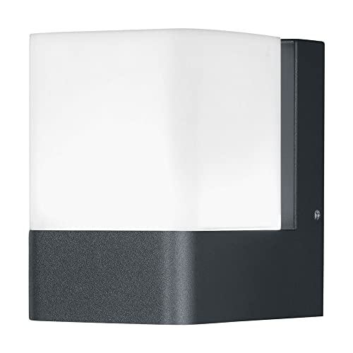 Ledvance Smarte LED Aussenleuchte für die Wand mit WiFi Technologie für Außen, RGB-Farben änderbar, aus dunkelgrauem Aluminium, Kompatibel mit Google und Alexa Voice Control, SMART+ WIFI CUBE WALL von Ledvance