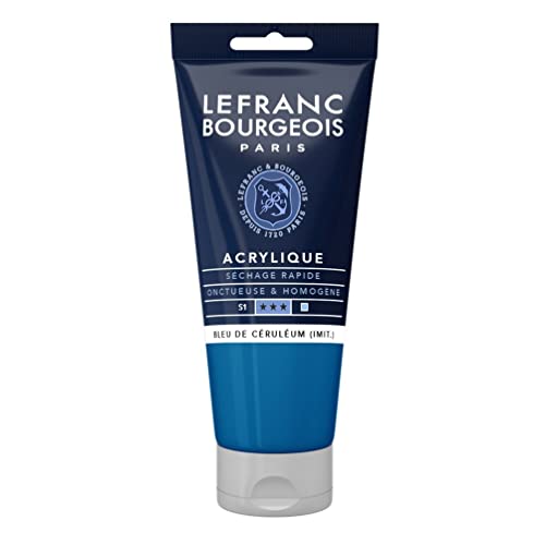 Lefranc Bourgeois 300361 Fine Acrylfarbe - Cölinblau Farbton, 80ml Tube, cremige Acrylfarbe auf Wasserbasis, schnell trocknend, lichtecht, wasserfest von Sundeer