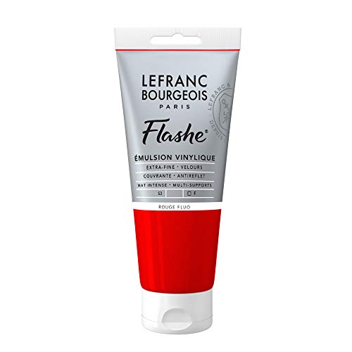 Lefranc Bourgeois 300511 Flashe Acrylfarbe & Vinylfarbe, hochpigmentiert, elastisch, lichtecht, alterungsbeständig, matt, für den Innen- & Außenbereich, 80ml Tube - Fluorot von Lefranc Bourgeois