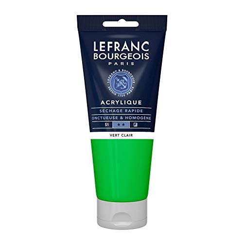 Lefranc Bourgeois 300380 Fine Acrylfarbe - Hellgrün, 200ml Tube, cremige Acrylfarbe auf Wasserbasis, schnell trocknend, lichtecht, wasserfest von Lefranc Bourgeois