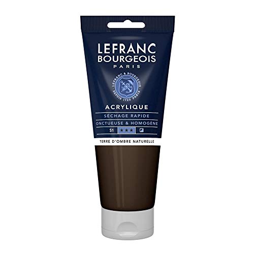 Lefranc Bourgeois 300426 Fine Acrylfarbe - Umbra Natur, 200ml Tube, cremige Acrylfarbe auf Wasserbasis, schnell trocknend, lichtecht, wasserfest von Sundeer