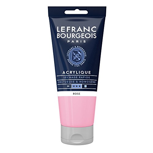 Lefranc Bourgeois 300437 Fine Acrylfarbe - Rosa, 80ml Tube, cremige Acrylfarbe auf Wasserbasis, schnell trocknend, lichtecht, wasserfest von Sundeer