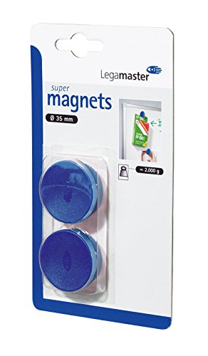 Legamaster Super-Haftmagnete C und C Blister 35 mm, circa 2500 g, blau von Legamaster