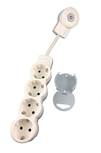 Multistecker Schuko Steckdose Mehrfachstecker Verteiler Tischsteckdose Aufputzsteckdose Vereilerdose 3 oder 4 fach mit Stecker mit beleuchtete Schalter (4-fach schaltbar) von shopVG