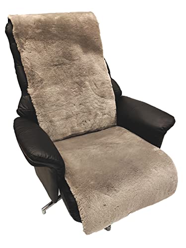 Sesselschoner Lammfell Premium Sesselauflage Relax, Sesselschutz - Breite 50 cm (Grau, Länge 160 cm) von Leibersperger
