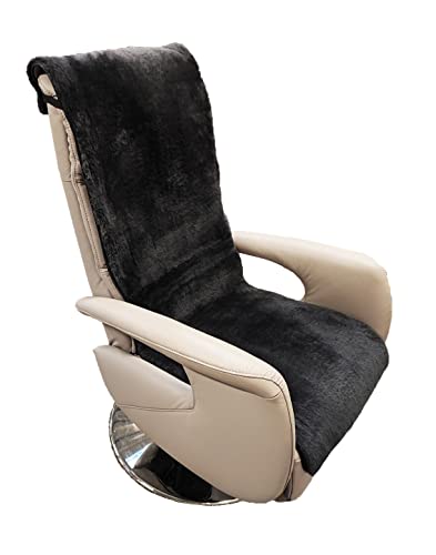 Sesselschoner Lammfell Premium Sesselauflage Relax, Sesselschutz - Breite 50 cm (Länge 160 cm, Schiefer) von Leibersperger
