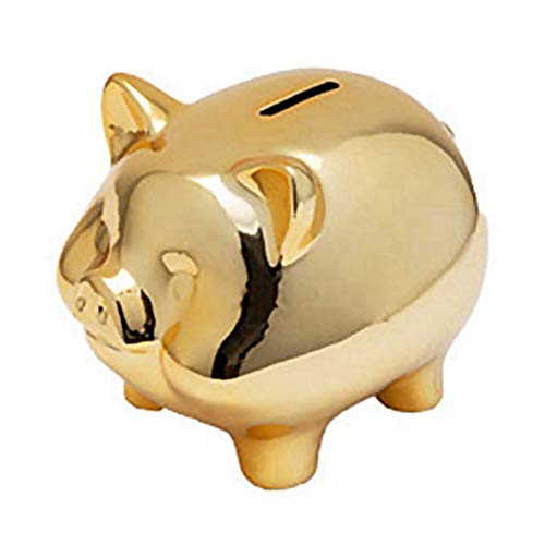 Keramik Gold Schwein Sparschwein Niedliche MüNze Sparschwein Kreative Heimtextilien GlüCkliches Schwein Dekoration, Gold Schwein von Leihao