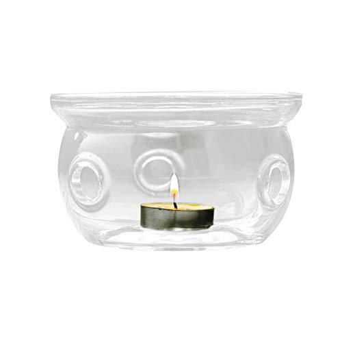Leikance Teekannenheizer, hohe Hitzebeständigkeit, dickes Glas, Teekannenwärmer Heizsockel-Set von Leikance