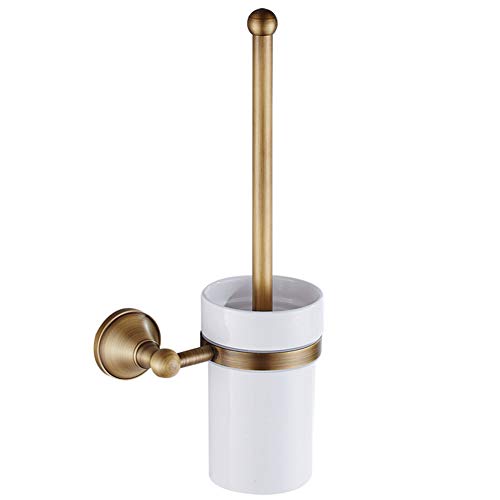 Leikance WC-Bürstenhalter, europäischer Stil, Antik-Bronze, Wandmontage, Messing, Badezimmer-Zubehör von Leikance