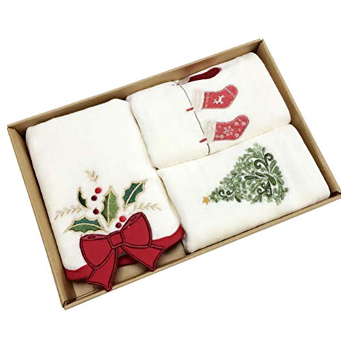 Leikance Weihnachts-Handtücher, 3 Stück, reine Baumwolle, Waschlappen, Badezimmer, Weihnachten, Küche, Waschbecken, Handtücher von Leikance