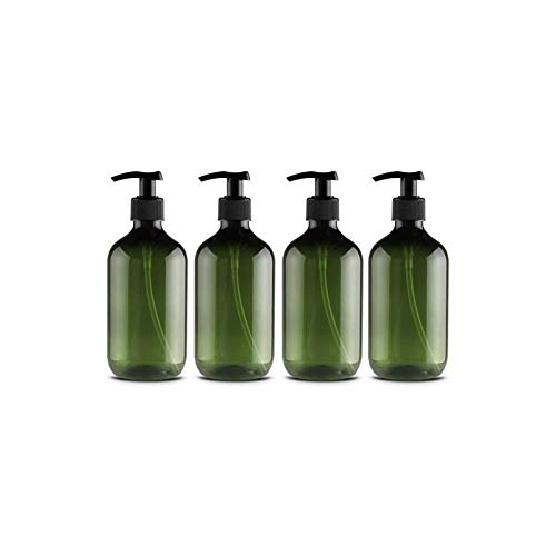 Leikance leere Duschgel-Flaschen, 300 ml, nachfüllbare Pumpflaschen für Lotionen und Shampoos, 4 Stück, grün, 6.4*16.5cm, von Leikance