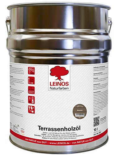 Leinos 236 Terrassenholzöl 10,00 l Bräunlich von Leinos Naturfarben