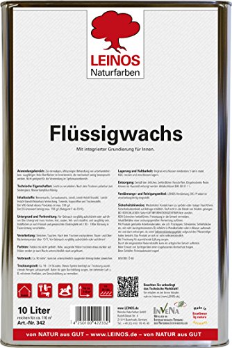 Leinos 342 Flüssigwachs für Innen mit integrierter Grundierung 10 l von Leinos Naturfarben