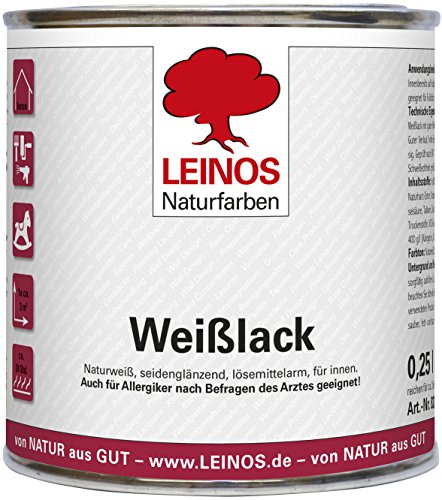 Leinos 820 Weißlack Seidenglänzend 0,25 l von Leinos Naturfarben