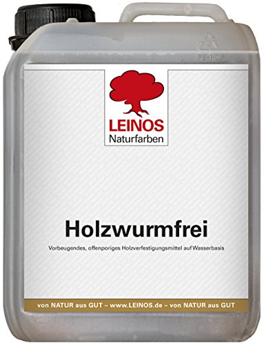 LEINOS Holzwurmfrei 130-2,5 Liter - Holzverfestigungsmittel gegen Insekten und Pilze, Schutz vor Holzwürmern von Leinos Naturfarben