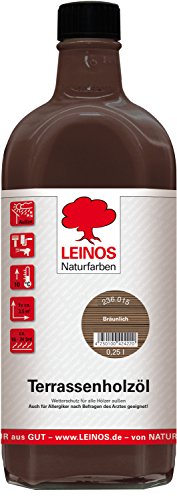 Leinos 236 Terrassenholzöl 0,25 l Bräunlich von Leinos Naturfarben