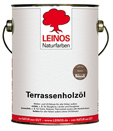 Leinos 236 Terrassenholzöl 2,50 l Bräunlich von Leinos Naturfarben