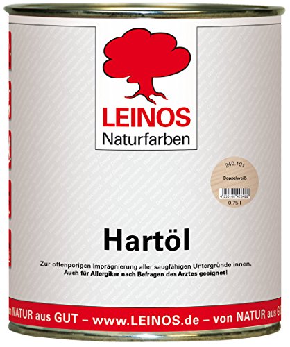 LEINOS Holzöl 750 ml | Hartöl Doppelweiß für Tische Möbel Arbeitsplatten | Teak Eiche Möbelöl für effektive Versiegelung und langanhaltenden Schutz im Innenbereich von Leinos Naturfarben