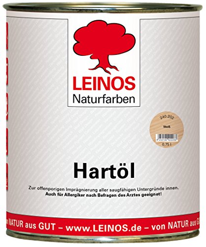 LEINOS Holzöl 750 ml | Hartöl Weiß für Tische Möbel Arbeitsplatten | Teak Eiche Möbelöl für effektive Versiegelung und langanhaltenden Schutz im Innenbereich von Leinos Naturfarben