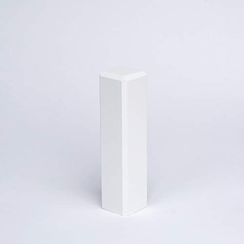 Echtholz Universal Eckblock - Eckturm Weiß Lackiert - Höhe 85mm von Leiste24