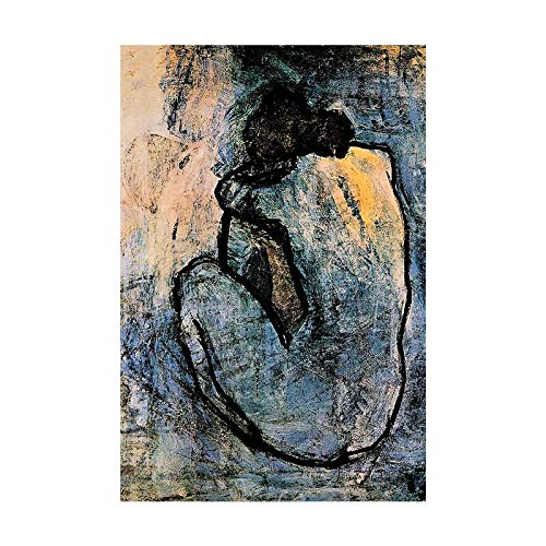 Berühmtes Gemälde Blauer Akt von Pablo Picasso Leinwand Gemälde Poster und Drucke Wandkunst Bilder für Wohnzimmer Dekor 60X80cm(24x31in) Innen gerahmt von Leju Art