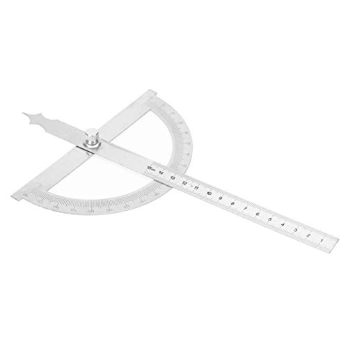 Winkelmesser Lineal - 0-180 Grad Edelstahl Winkelmesser Goniometer Winkelfinder Spurweite 15 cm Lineal(150 * 200mm) von Leku