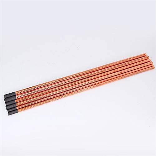 Leloo Lcuihong-Schweißstäbe 5 stücke Luftkohlenstoffbogen-Auslaufstangen, für DC-Elektroden-Kohlenstoffstange 4-10mm, Kupfer-runde Graphit-Elektrodenstange, Materialien reparieren (Diameter : 8mm) von Leloo