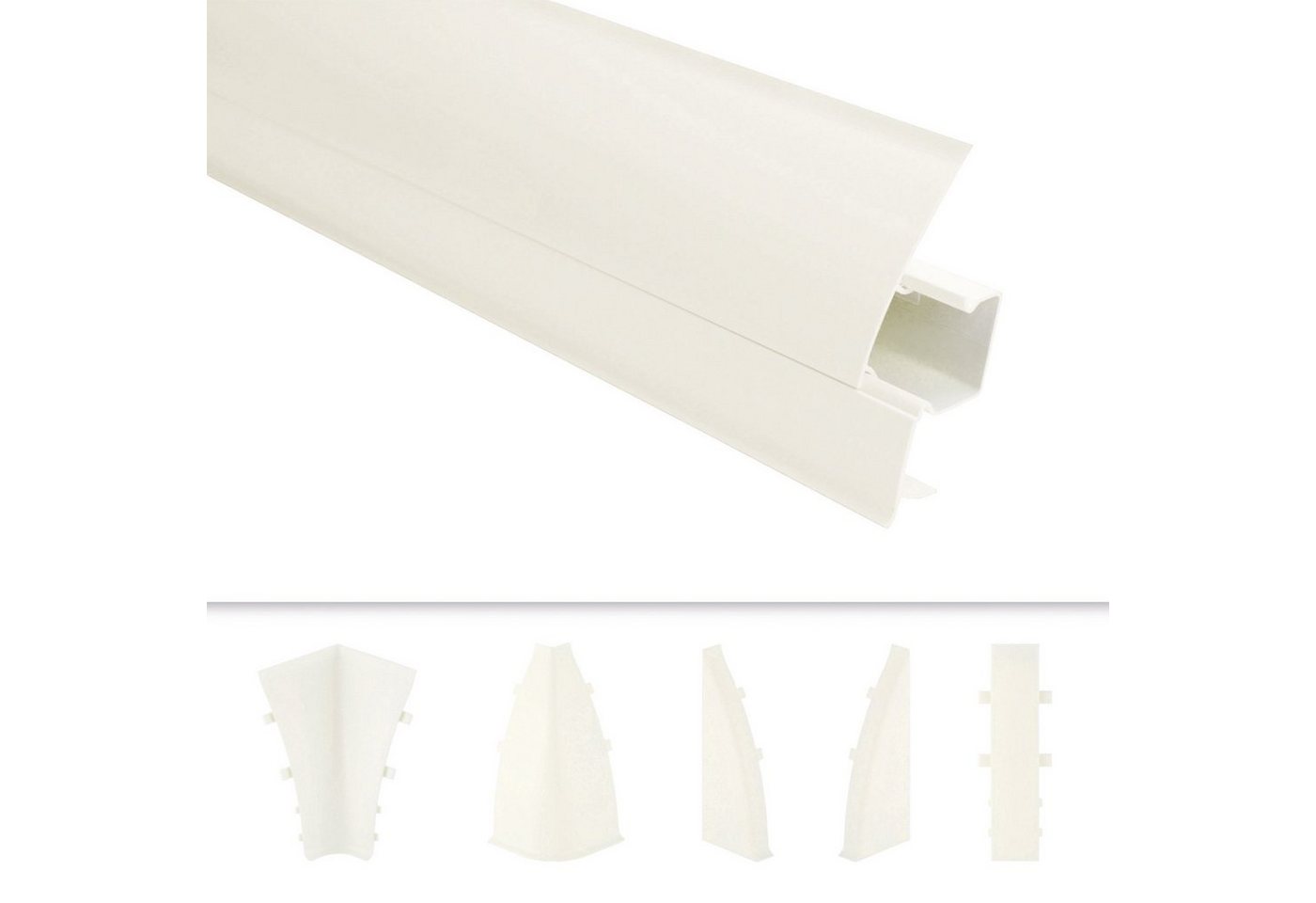 Lemal Sockelleiste, PVC 65x23mm - Fußleisten mit Kabelkanal - (20 Meter / 10 Leisten) Kunststoff Teppichleisten Übergangsleisten von Lemal