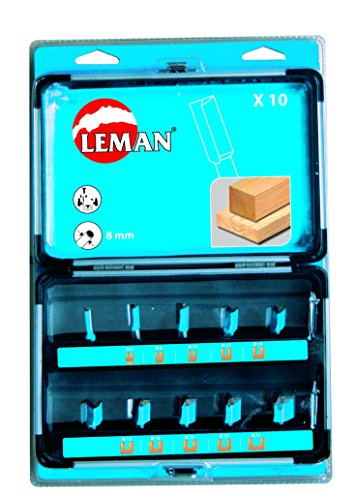 Leman 428.700 1 Koffer mit 10 Fräsen, Karbid, Durchmesser 8 bis 25, Schaft 8 mm, Blau von Leman