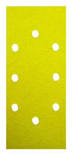 Leman 93230.62.02 8 Schleifblätter Korund Befestigung mit Clip, gelb, 2 x 3, 2 Loch, 93 x 230 mm, ungel, P80 von Leman
