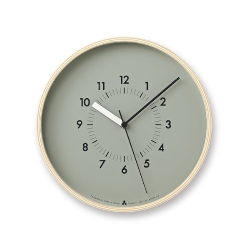 Lemnos Wanduhr Awa Clock-Soso/Designer Wanduhr ohne Tickgeräusche aus Japan/Wanduhr modern mit schleichender Sekunde/Küchenuhr, Uhr Wohnzimmer/Clock – Farbe grau von Lemnos