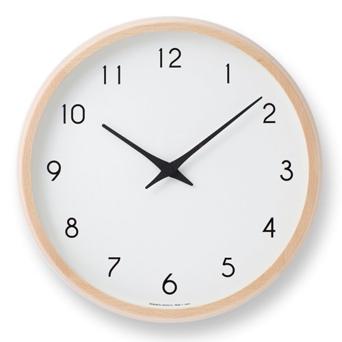 Lemnos Wanduhr Campagne/Designer Wanduhr ohne Tickgeräusche aus Japan/Wanduhr modern mit schleichender Sekunde/Küchenuhr, Uhr Wohnzimmer/Clock - Farbe Natur von Lemnos