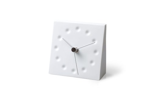 Lemnos Tischuhr Drops Draw The Existance/kleine Uhr zum hinstellen aus Porzellan, hergestellt in Japan/Uhr Tisch/Tischuhr modern/Kleine Uhr ohne Tickgeräusche/Stehuhr von Lemnos