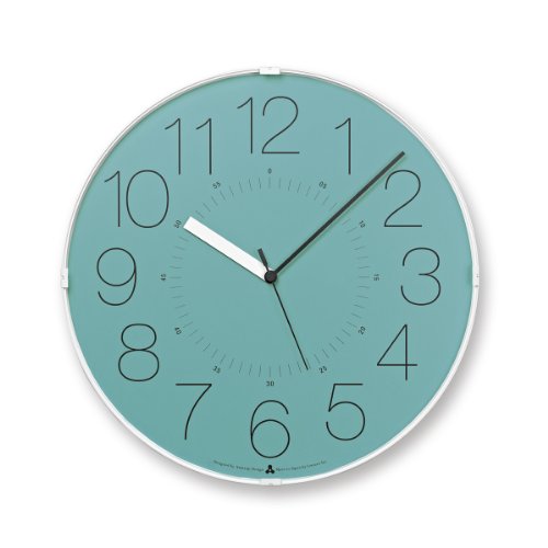 Lemnos Wanduhr Awa Clock Cara/Designer Wanduhr ohne Tickgeräusche aus Japan/Wanduhr modern mit schleichender Sekunde/Küchenuhr, Uhr Wohnzimmer/Clock – Farbe blau von Lemnos