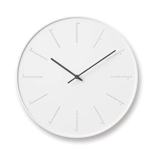 Lemnos Wanduhr Divide/Designer Wanduhr ohne Tickgeräusche aus Japan/Wanduhr modern mit schleichender Sekunde/Küchenuhr, Uhr Wohnzimmer/Clock – Farbe weiß von Lemnos
