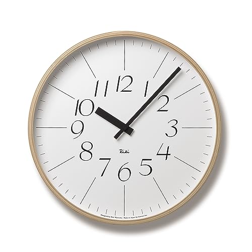 Lemnos Wanduhr Riki Clock L Optima/Designer Wanduhr ohne Tickgeräusche aus Japan/Wanduhr modern mit schleichender Sekunde/Küchenuhr, Uhr Wohnzimmer/Clock von Lemnos